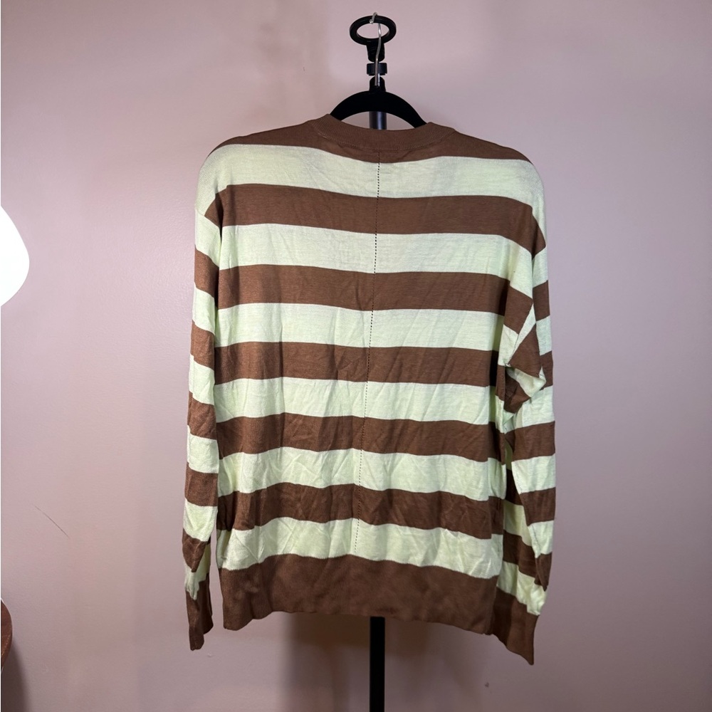 Scotch & Soda Brown and Cream Striped V-Neck Sweater - Picture 5 of 9